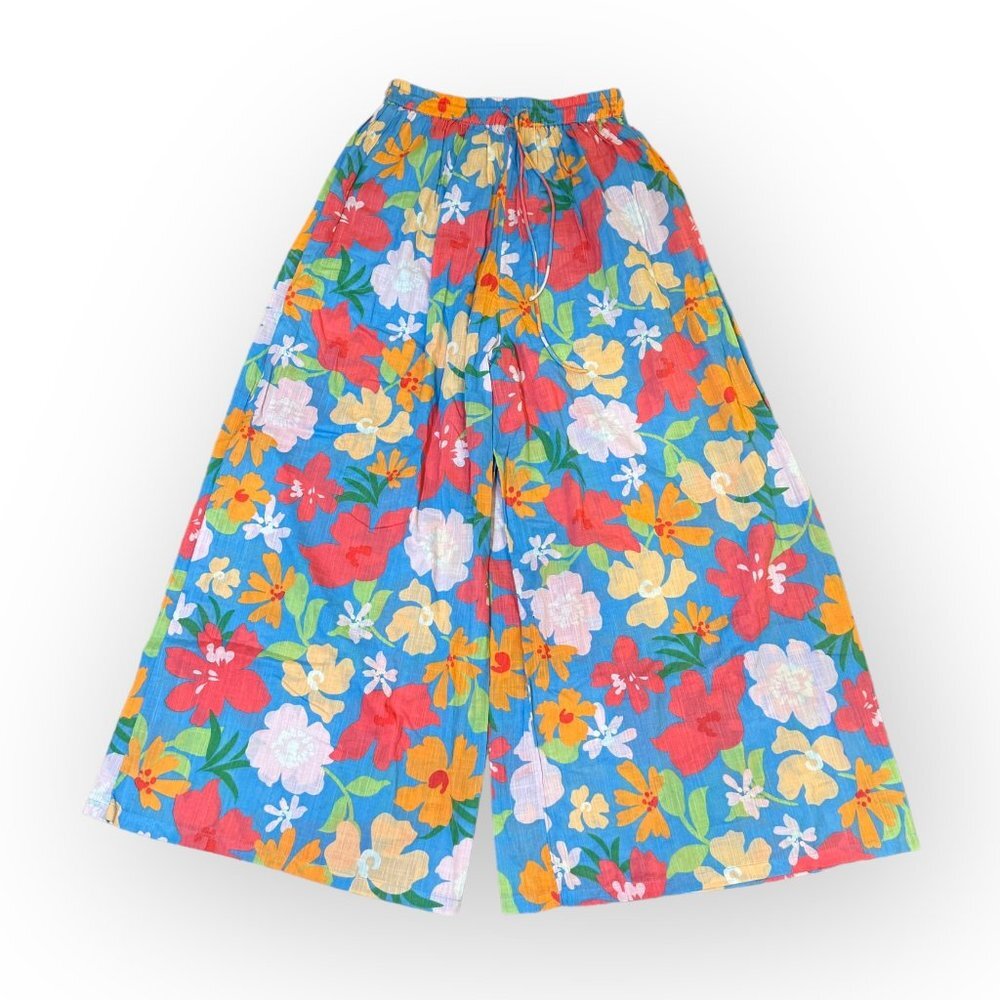 Billabong Floral Spring Wide Leg Pant Colorful Womens MD - *VTG. DEADSTOCK NWT!*